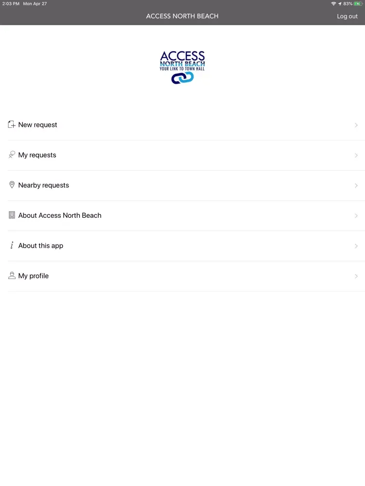Ảnh chụp màn hình của Access North Beach iPad 