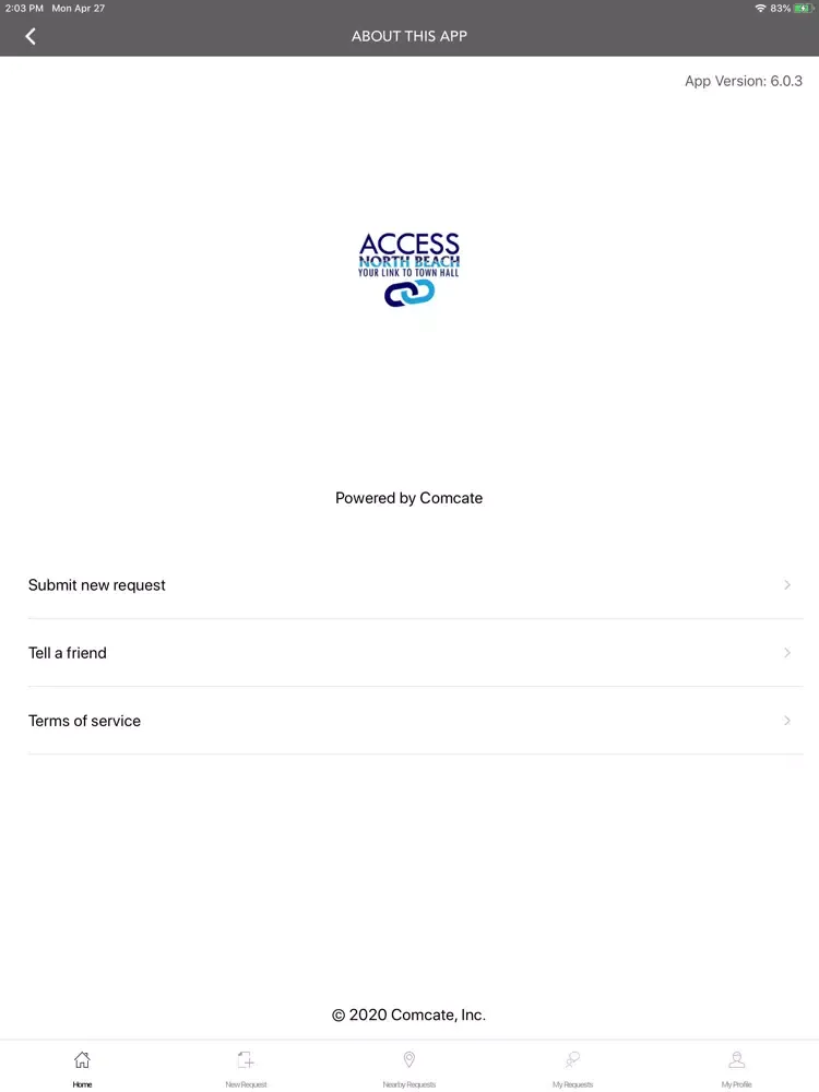 Ảnh chụp màn hình của Access North Beach iPad 