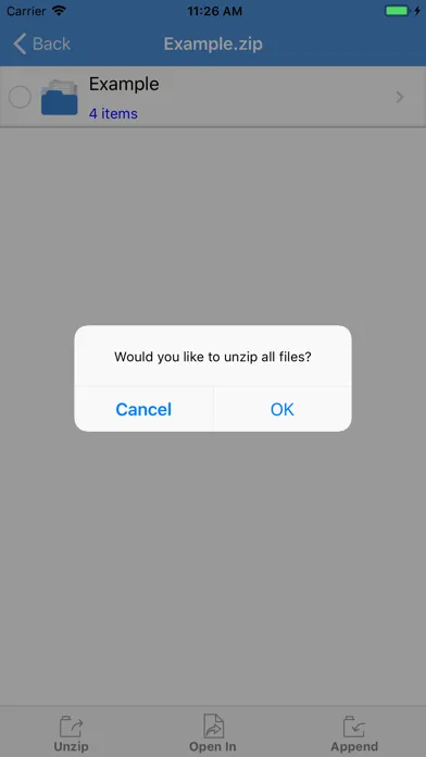 Tangkapan layar iZip –  Zip Unzip Unrar