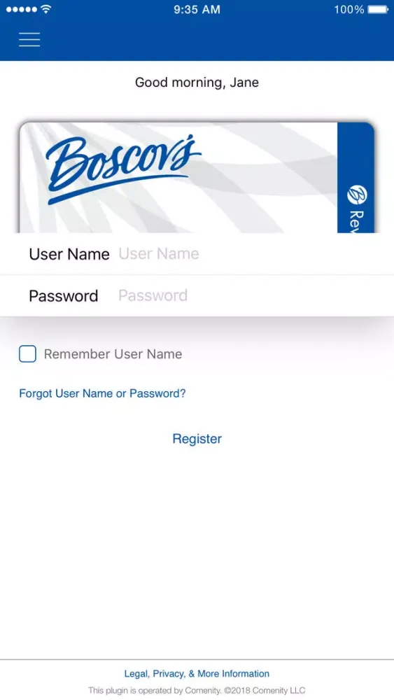 Captures d'écran de Boscov's Card App