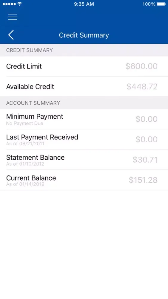 Captures d'écran de Boscov's Card App
