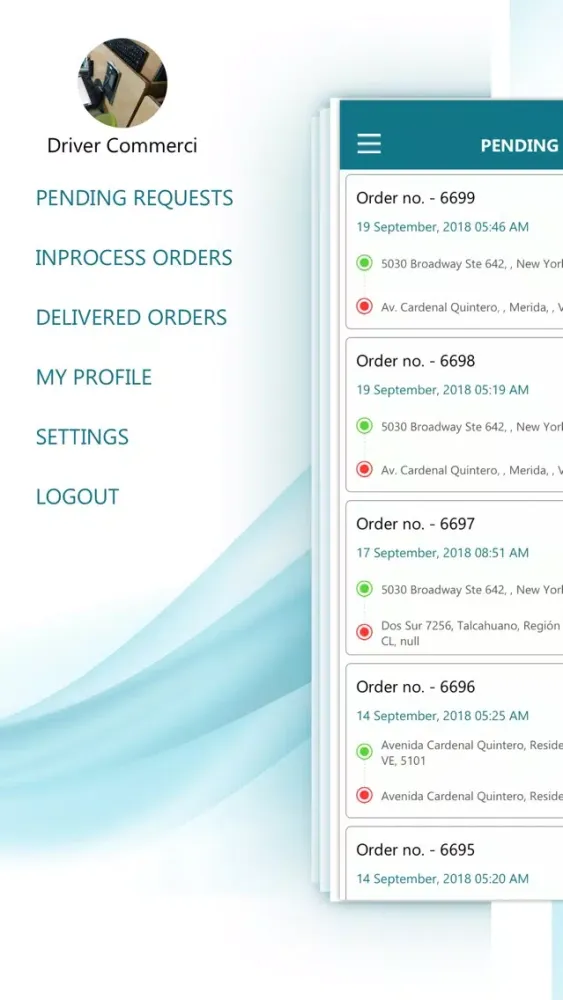 Comerciapp Driver Ekran Görüntüleri