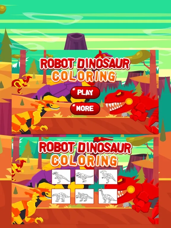 Robot Dinosaur Coloring iPad 应用截图