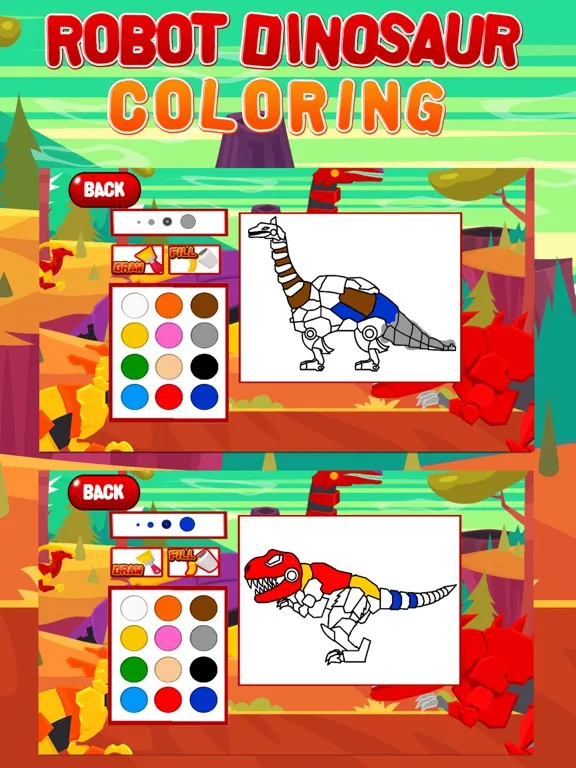 Robot Dinosaur Coloring iPad 应用截图