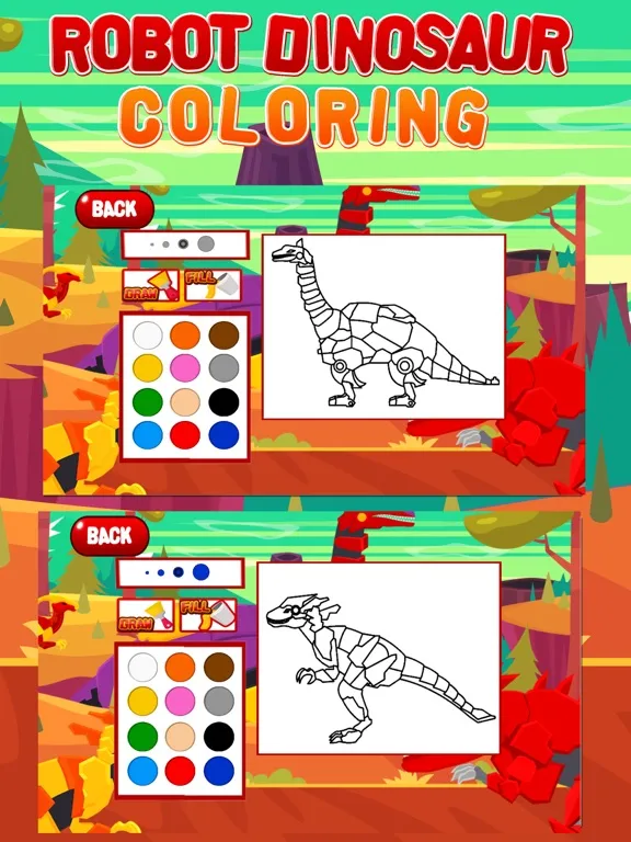Robot Dinosaur Coloring iPad 应用截图