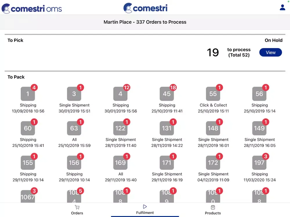 Comestri OMS Shipping iPad 应用截图