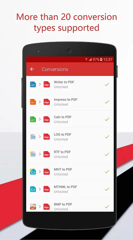 Capturas de tela do PDF Converter