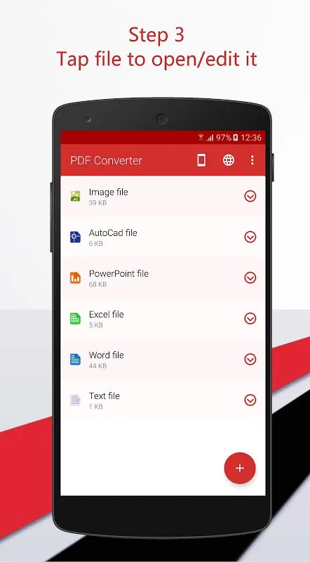 Capturas de tela do PDF Converter