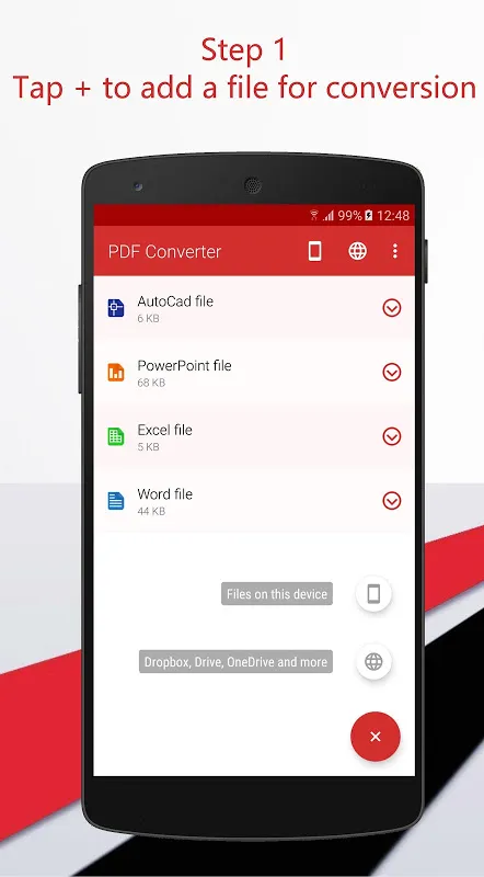 Capturas de tela do PDF Converter