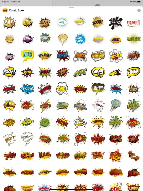 Comic book top stickers iPad  Screenshots