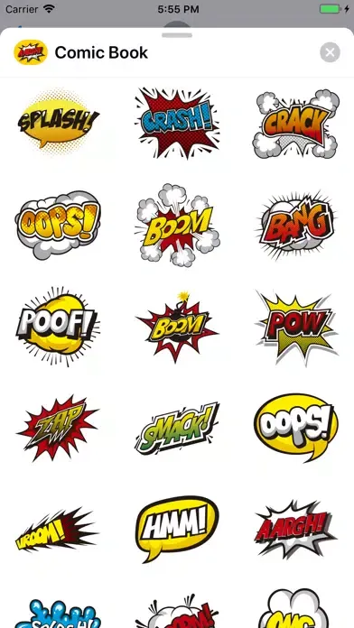 Comic book top stickers Screenshots
