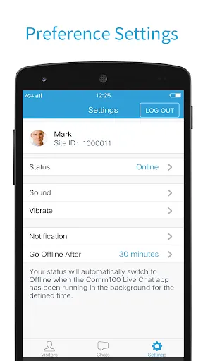 Comm100 Live Chat Screenshots