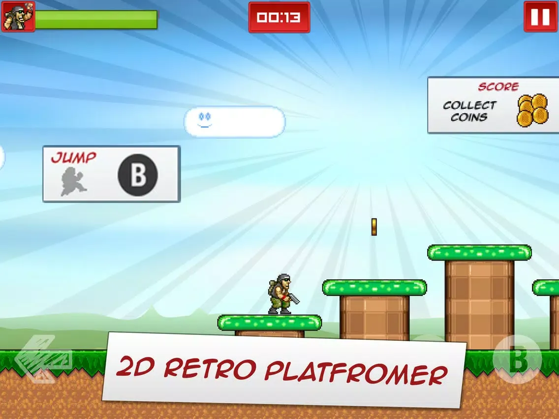 Zrzuty ekranu Commander Cool - 8-bit Retro Jump and Run iPad 