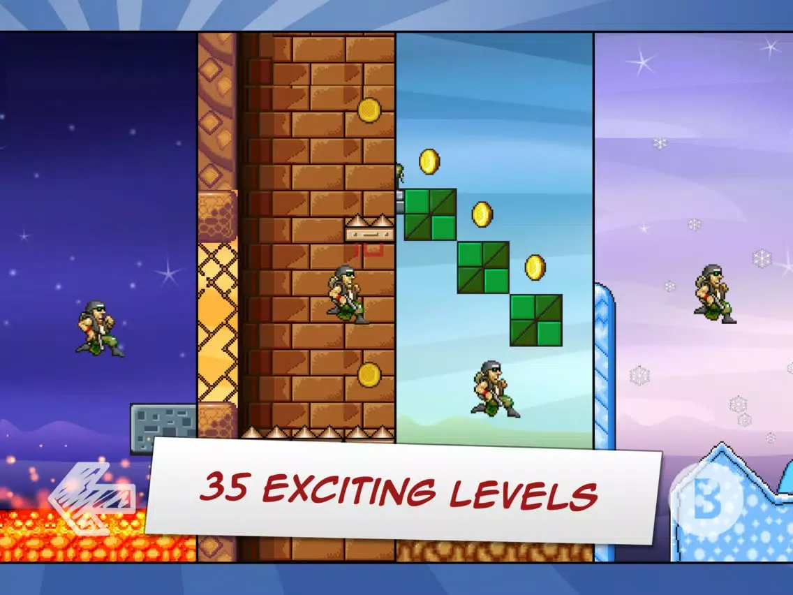 Zrzuty ekranu Commander Cool - 8-bit Retro Jump and Run iPad 