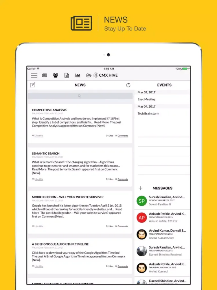 CMX Hive iPad  Ekran Görüntüleri
