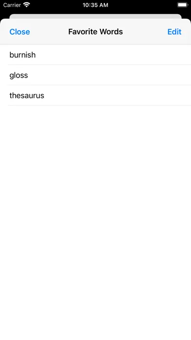 Tangkapan skrin LinkedWord Thesaurus