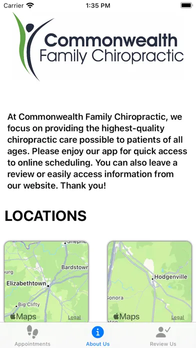 Capturas de tela do Commonwealth Fmly Chiropractic