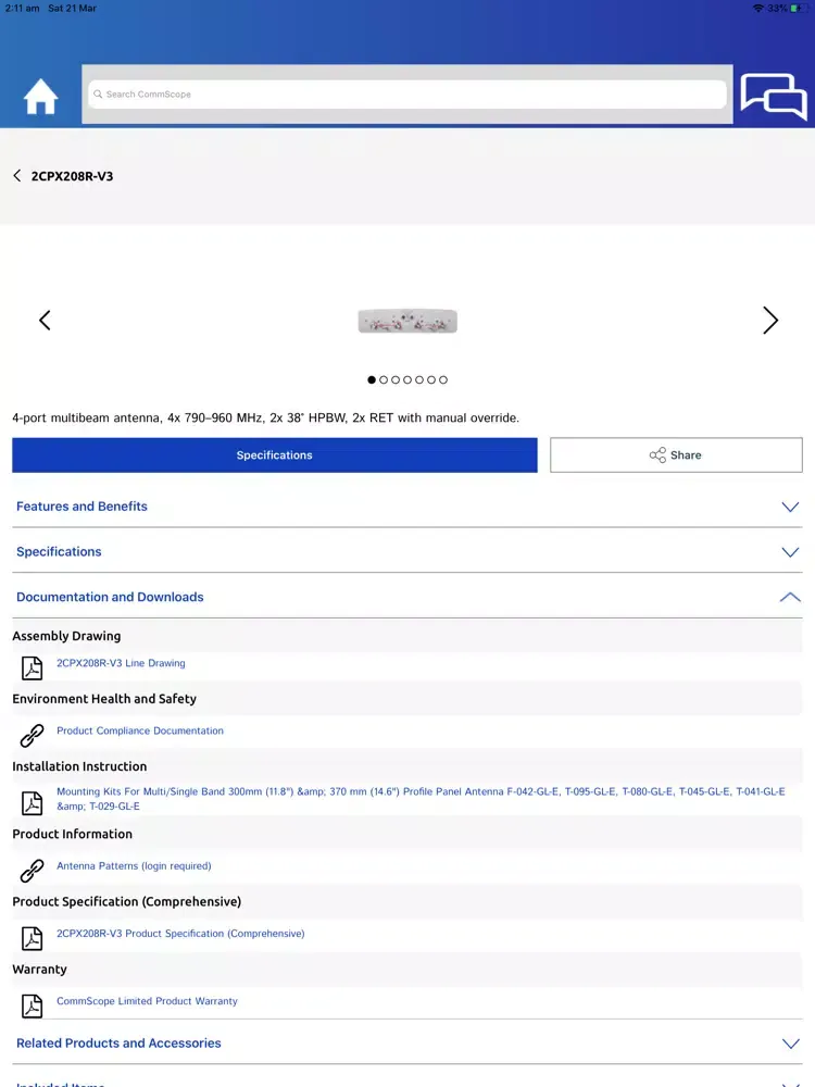 Скриншоты cCatalog by CommScope iPad 