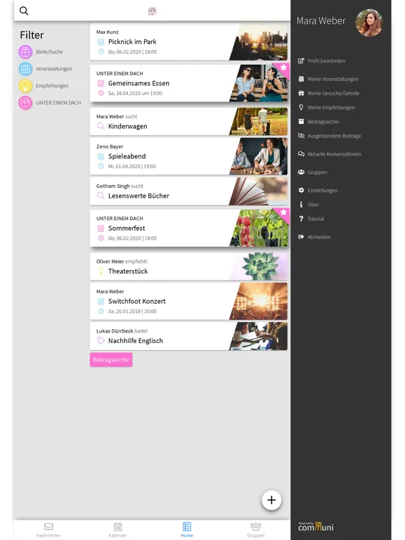 Zrzuty ekranu UNTER EINEM DACH iPad 