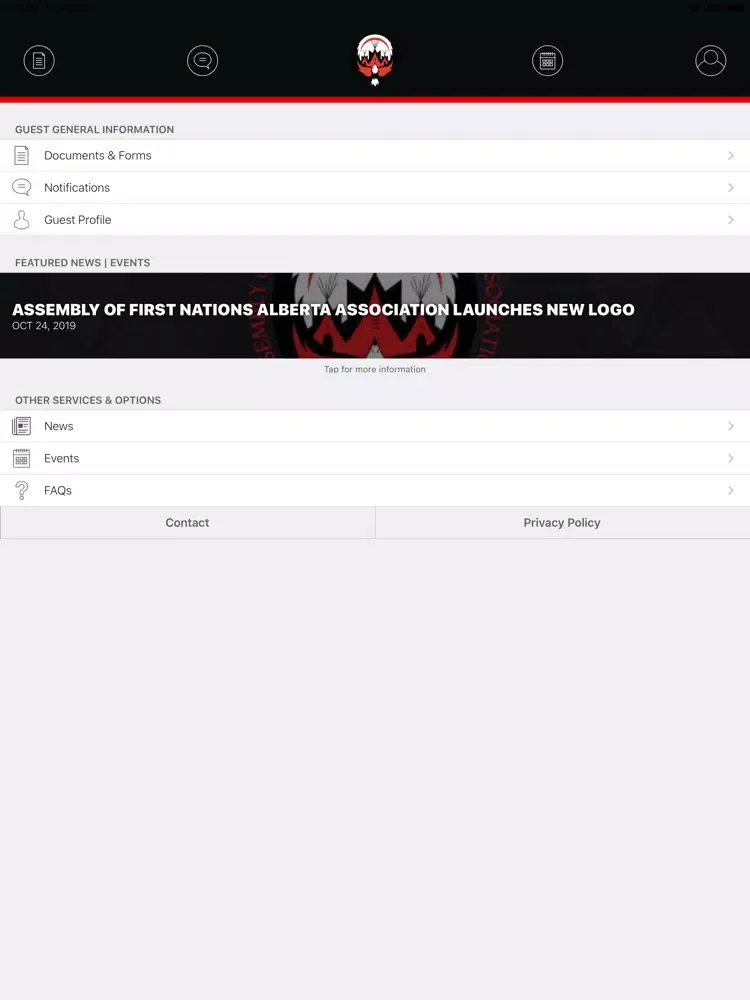 Zrzuty ekranu Assembly of First Nations - AB iPad 