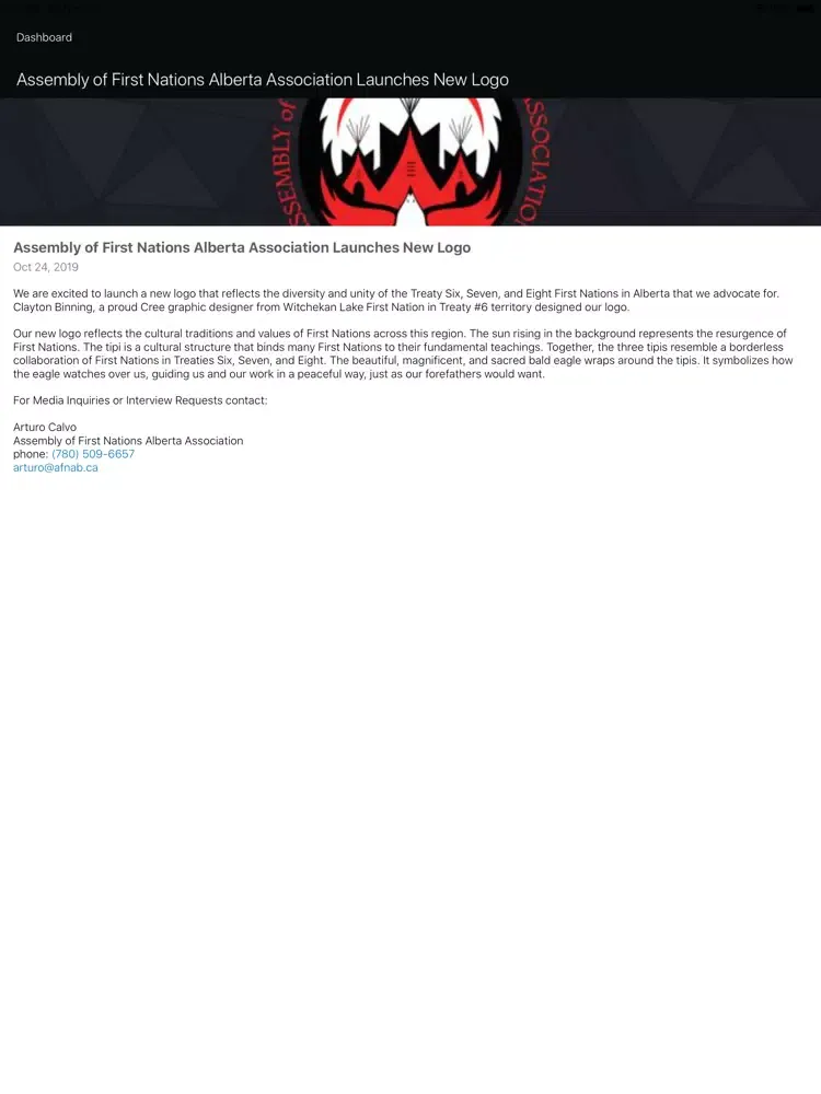 Zrzuty ekranu Assembly of First Nations - AB iPad 