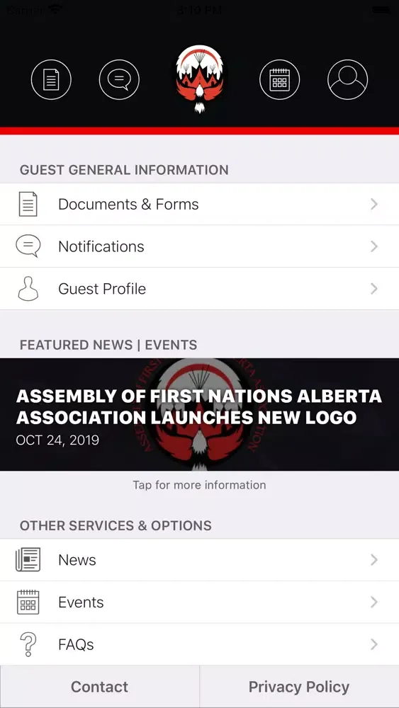 Zrzuty ekranu Assembly of First Nations - AB