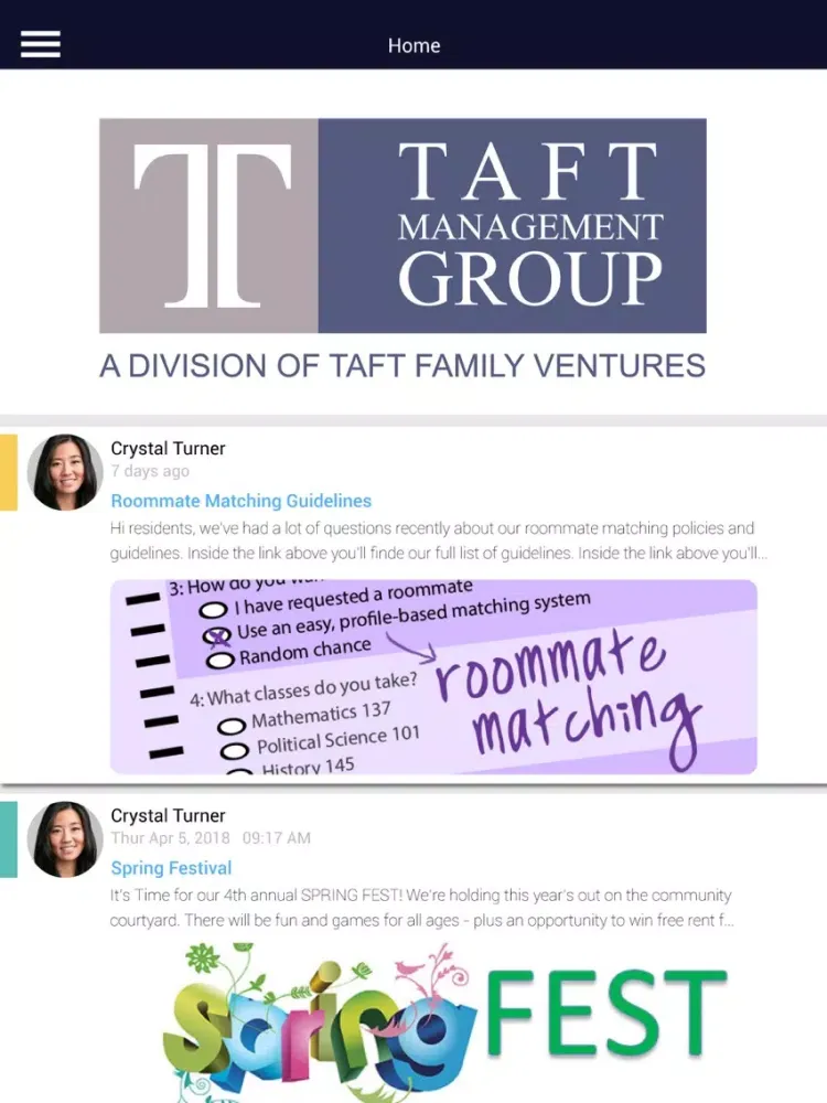 Capturas de tela do Taft Management Group iPad 