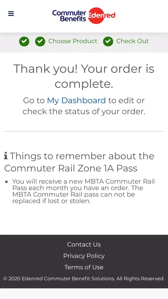 Tangkapan layar Commuter Benefits