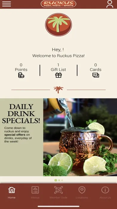 Скриншоты Ruckus Pizza Loyalty