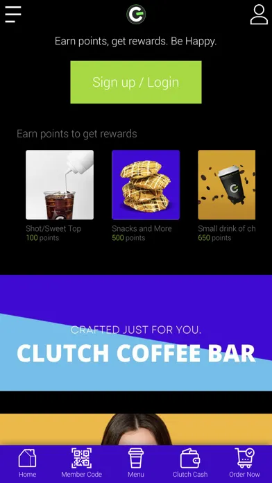 Clutch Coffee Bar: Rewards Screenshots