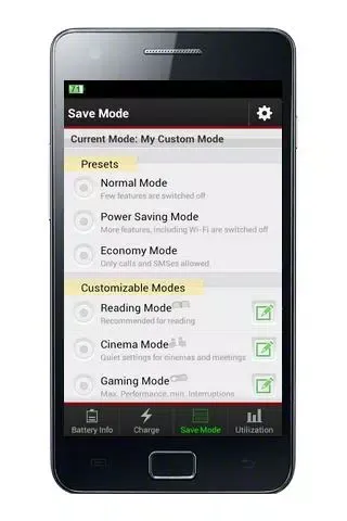 Captures d'écran de Comodo Battery Saver
