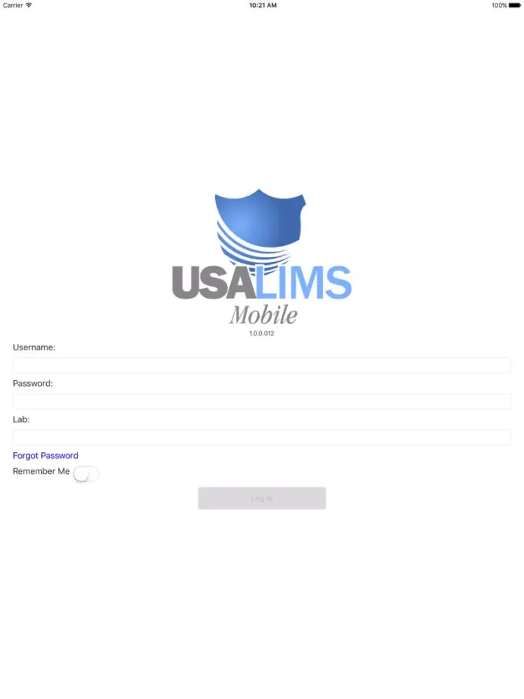 Tangkapan layar USALIMS Mobile iPad 