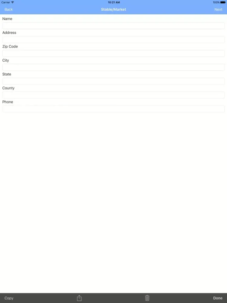 Tangkapan layar USALIMS Mobile iPad 