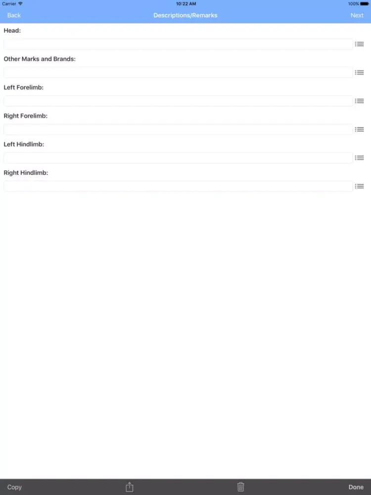 Tangkapan layar USALIMS Mobile iPad 