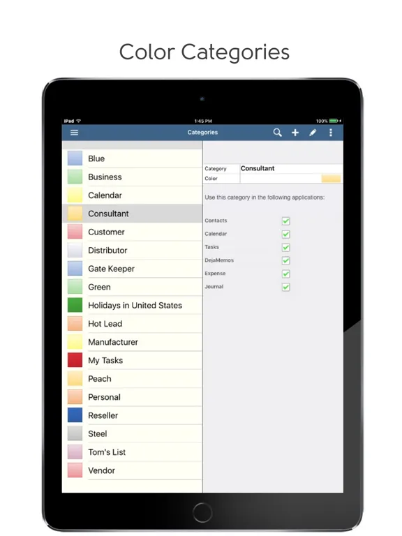 Capturas de tela do DejaOffice CRM with PC Sync iPad 