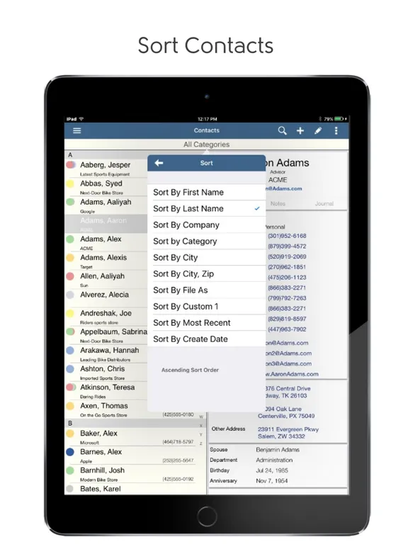 Capturas de tela do DejaOffice CRM with PC Sync iPad 