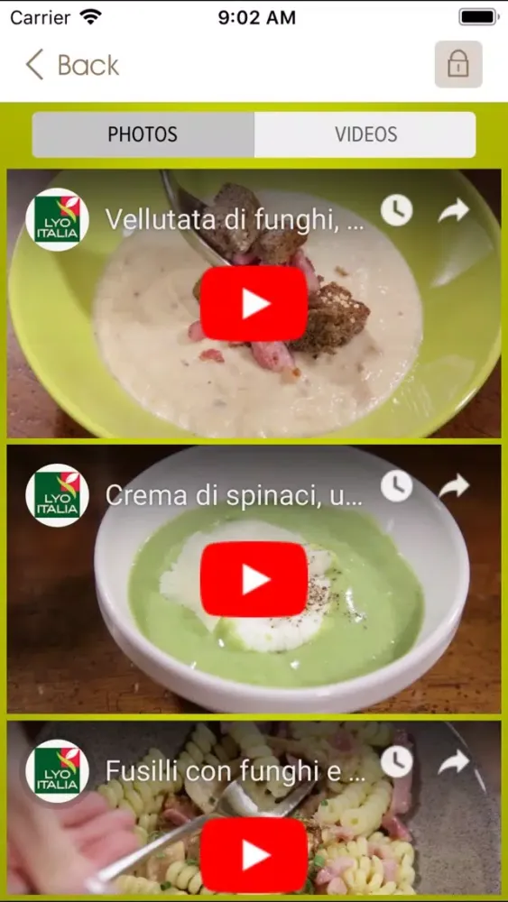 Tangkapan skrin LYO ITALIA