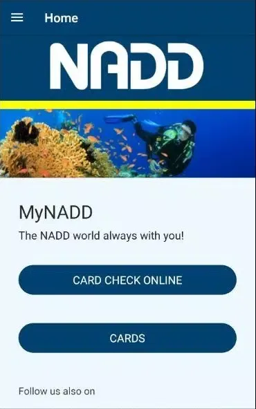 MyNADD dive card Screenshots