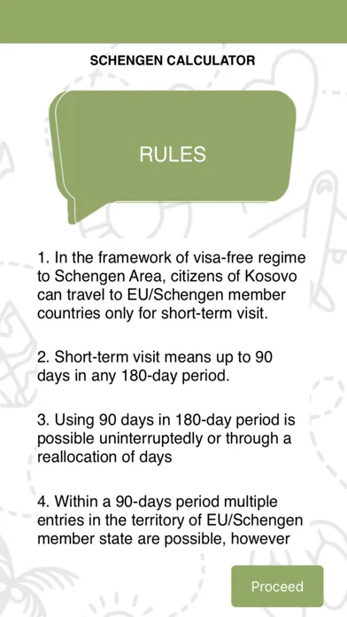 Capturas de tela do KS Schengen Calculator