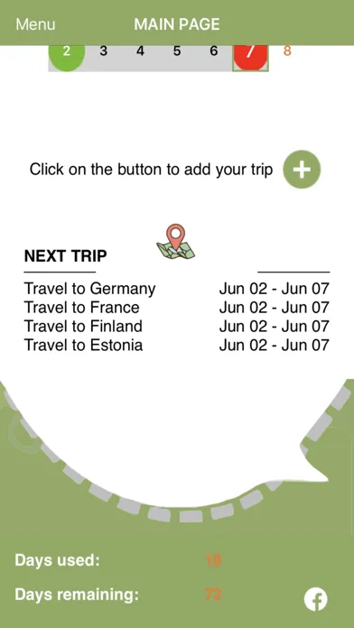 Capturas de tela do KS Schengen Calculator