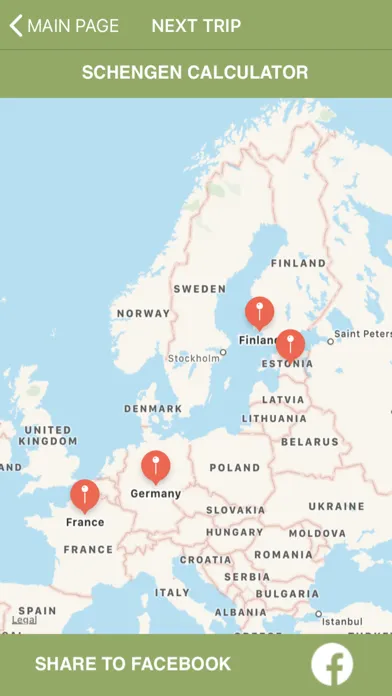 Capturas de tela do KS Schengen Calculator