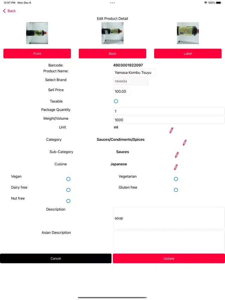 Foodmart88 Vendor App iPad  Screenshots