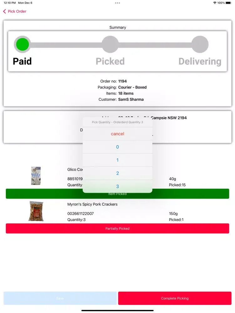 Foodmart88 Vendor App iPad  Screenshots
