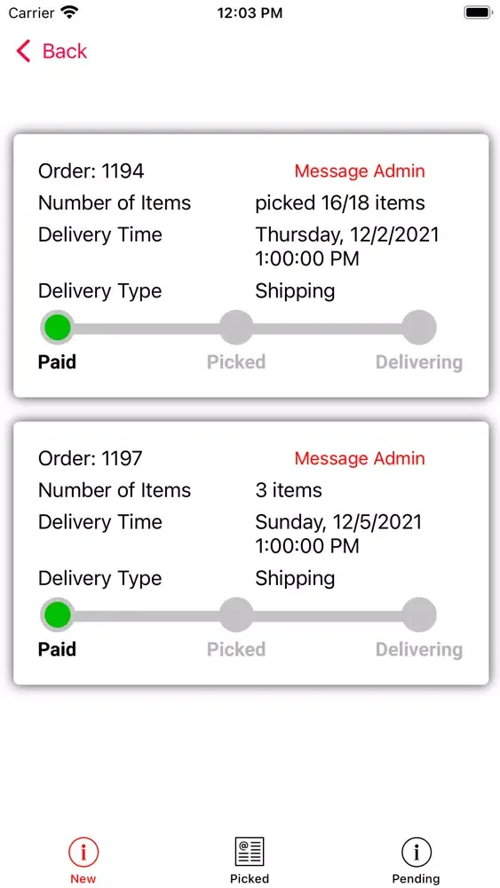 Foodmart88 Vendor App Screenshots