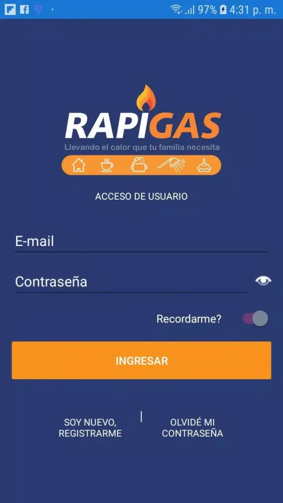Rapigas Cliente Screenshots