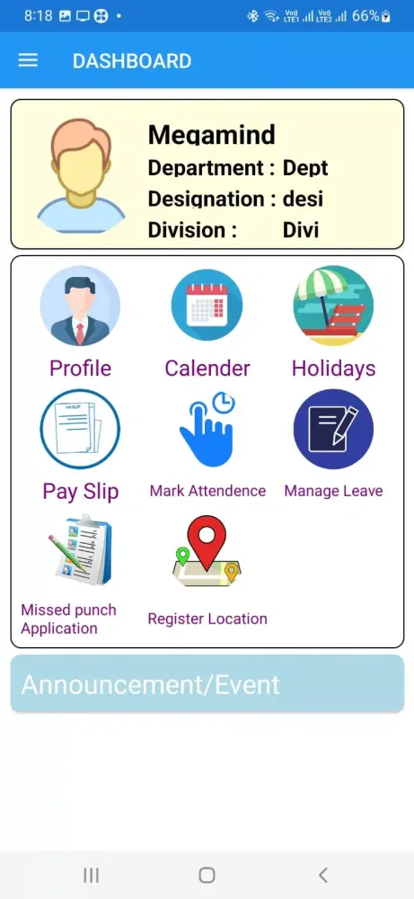 MegaMindAttenApp.Android Screenshots
