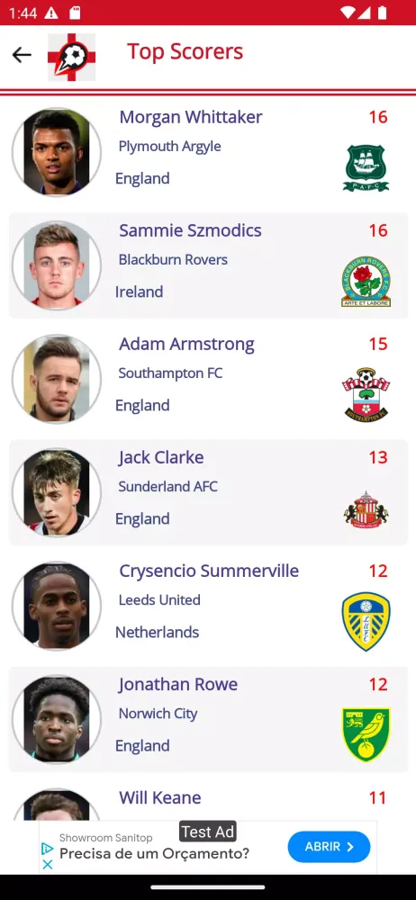 Ảnh chụp màn hình của Championship EFL England
