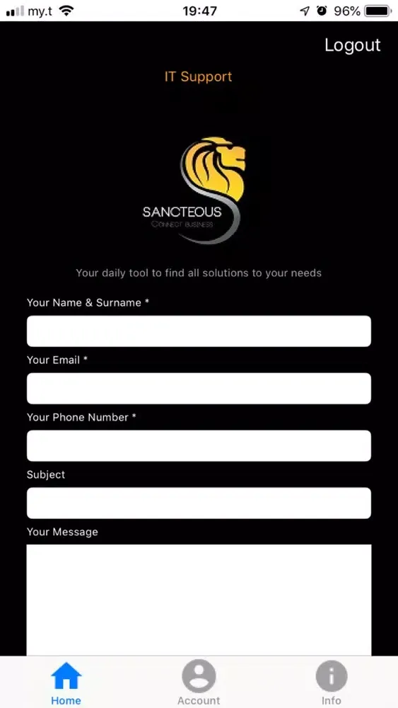 Sancteous App Screenshots
