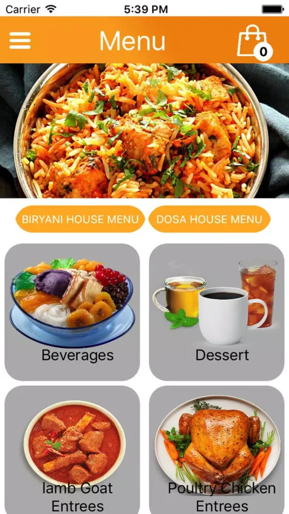 Ảnh chụp màn hình của Dosa and Biryani House