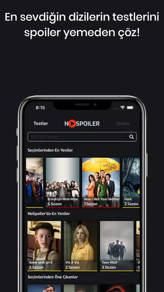 Capturas de tela do NoSpoiler